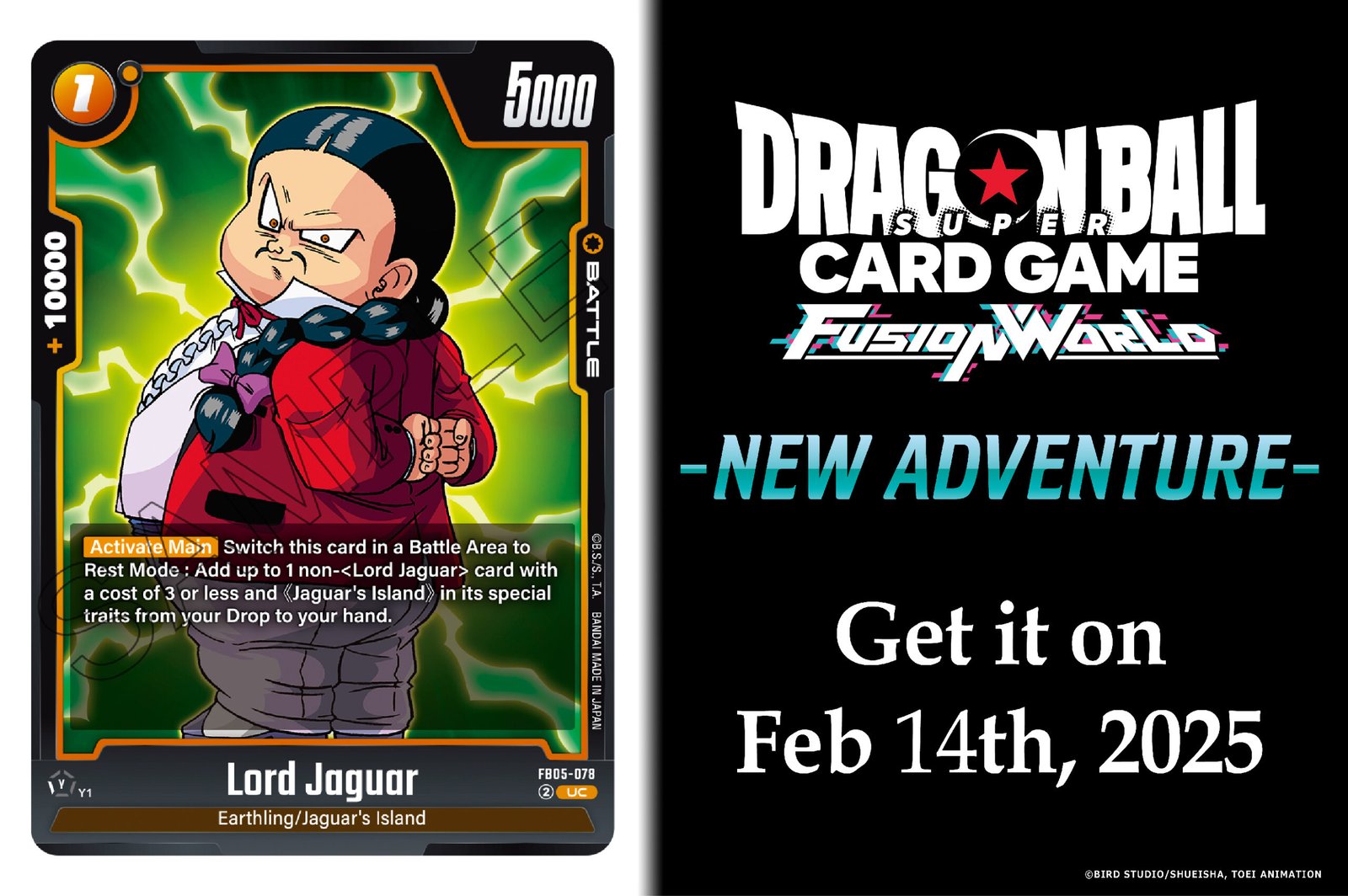 🐉 Nueva Carta: Lord Jaguar | Dragon Ball Fusion World FB05 New Adventure 🐉