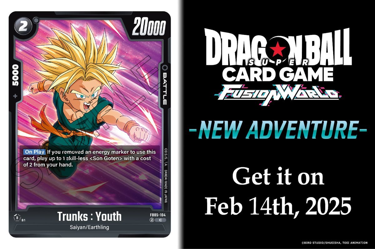 🐉 Nueva Carta: Trunks : Youth | Dragon Ball Fusion World FB05 New Adventure