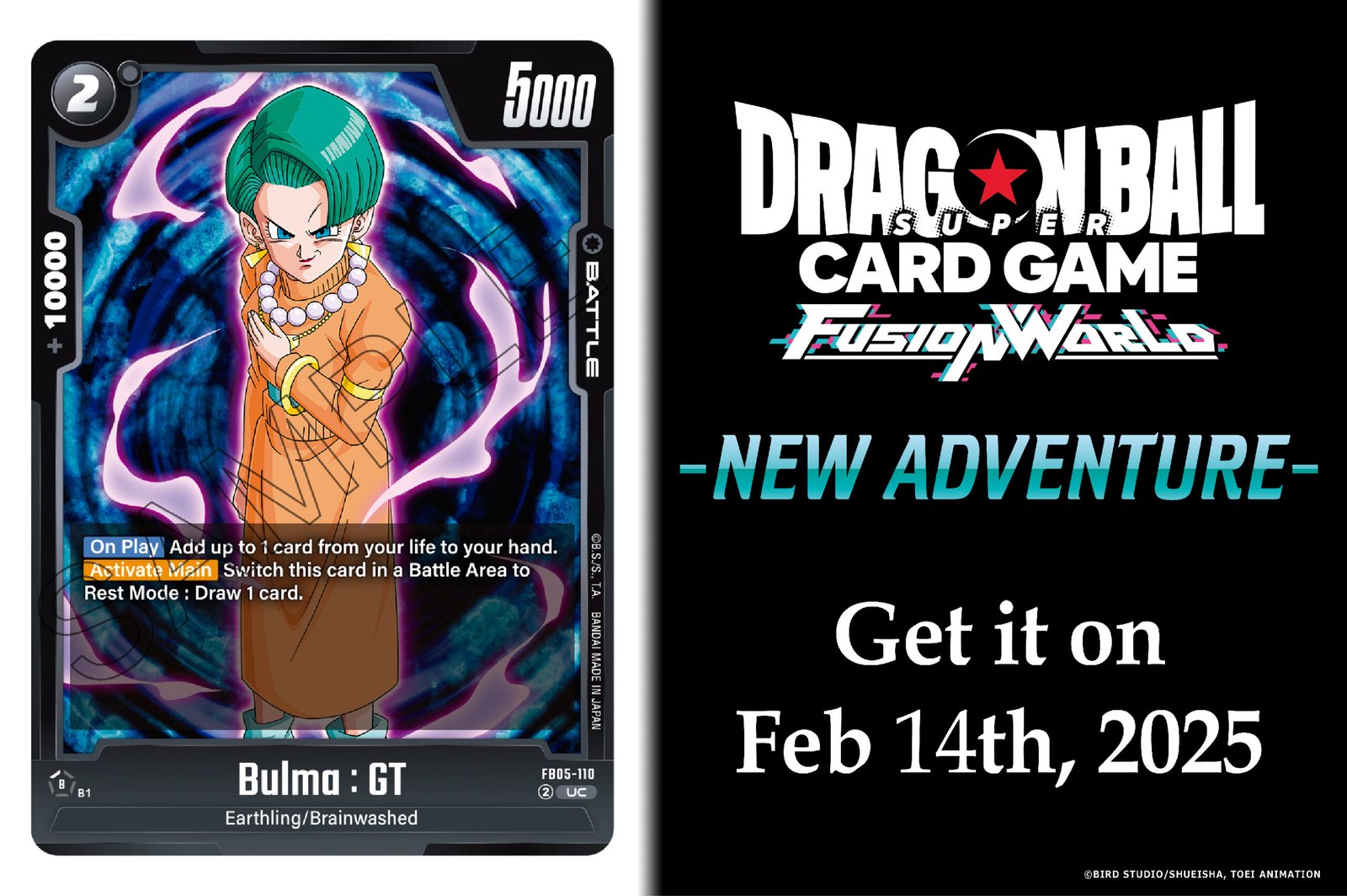 🐉 Nueva Carta: Bulma : GT | Dragon Ball Fusion World FB05 New Adventure
